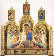The Coronation of the Virgin with Saints and Angels The Annunciation and The Blessing Redeemer, Lorenzo Monaco
